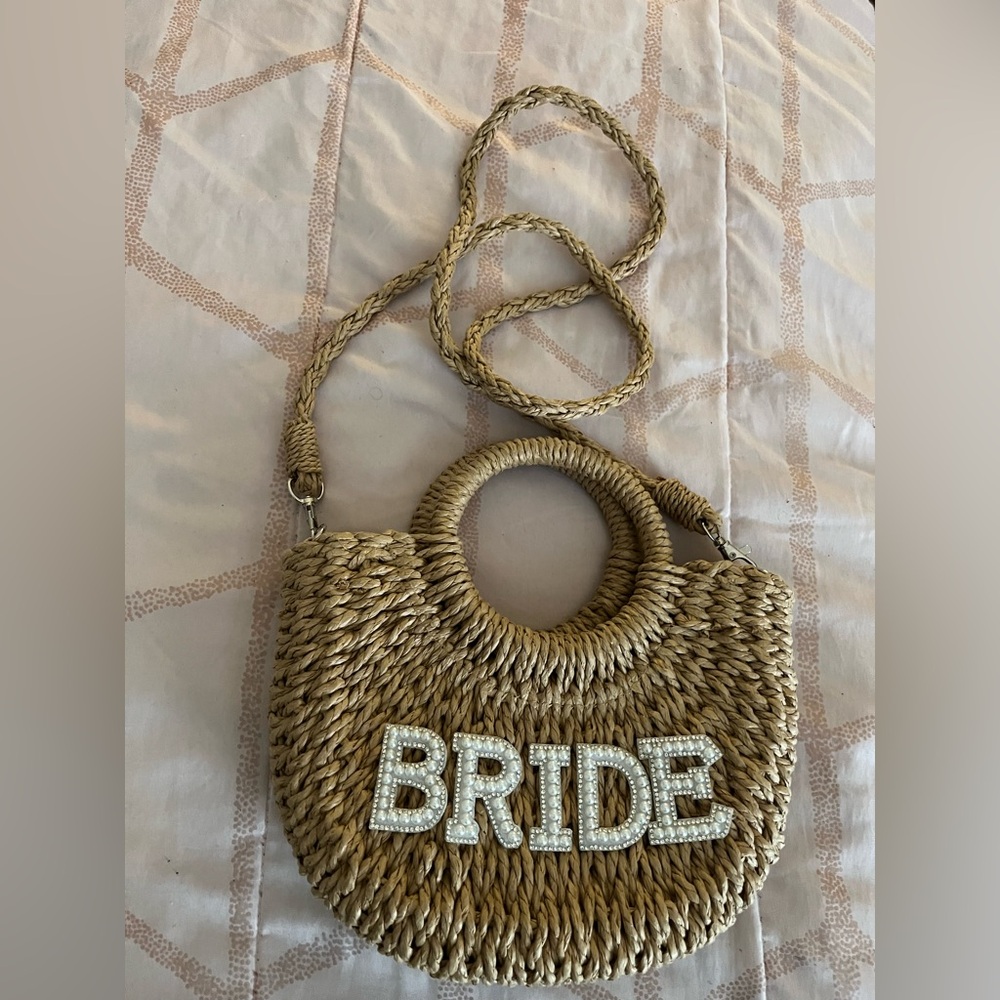 Beaded Bride Straw Bag